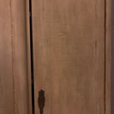 Large wardrobe with large painted and patinated beveled mirror