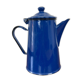 Blue enamelled coffee maker