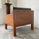 Modernist armchair in exotic wood and leather
