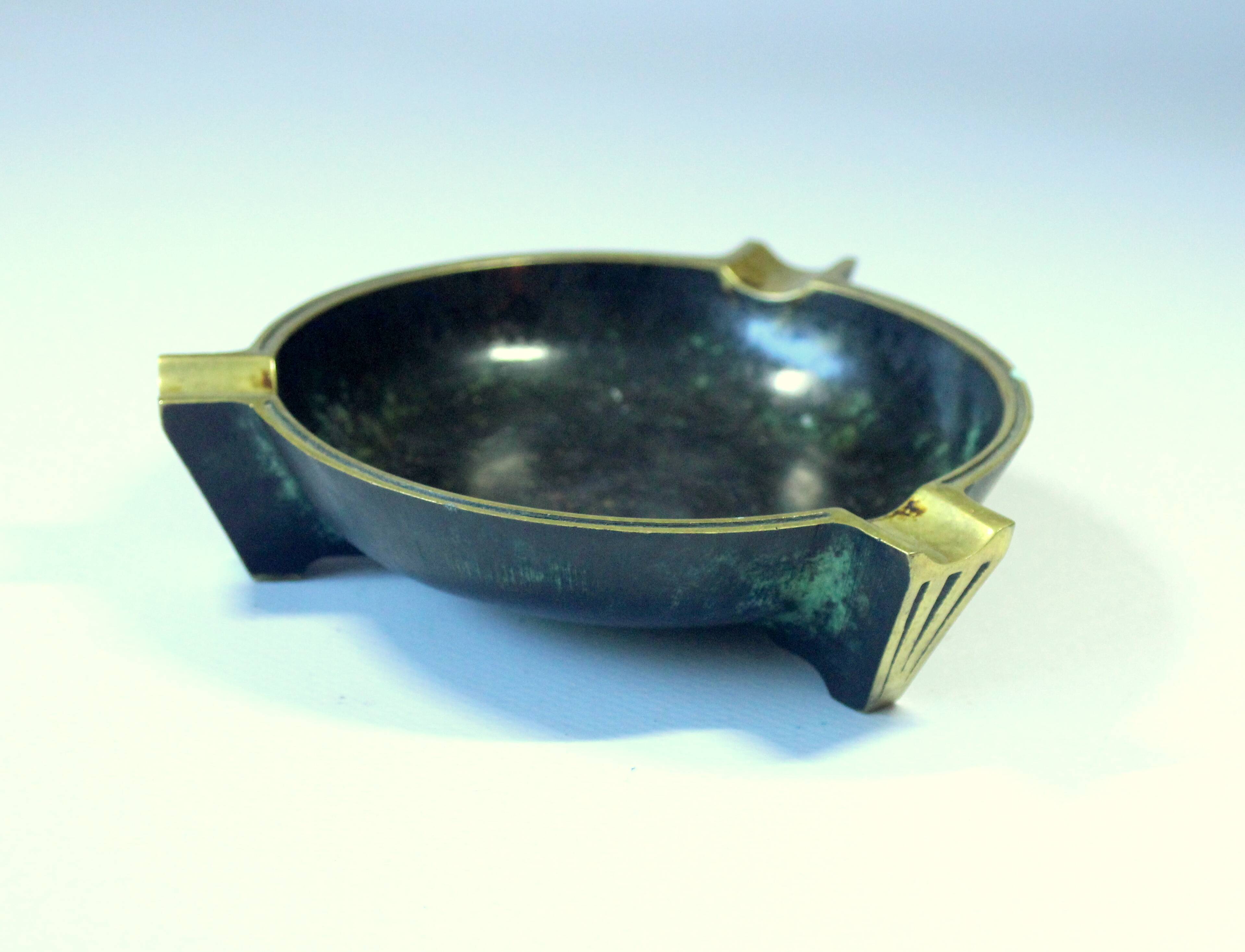 Ashtray from the 1950s - made of bronze and brass - vintage