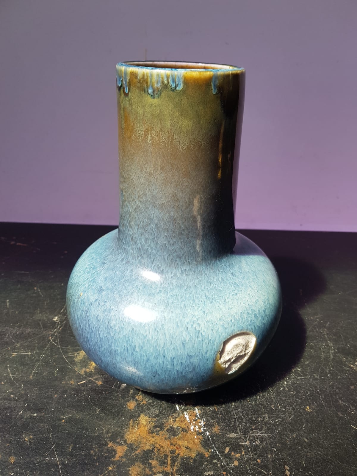 Old vase Leon Castel Mont Chevalier ceramic vintage art