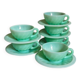 Six opaline cups
