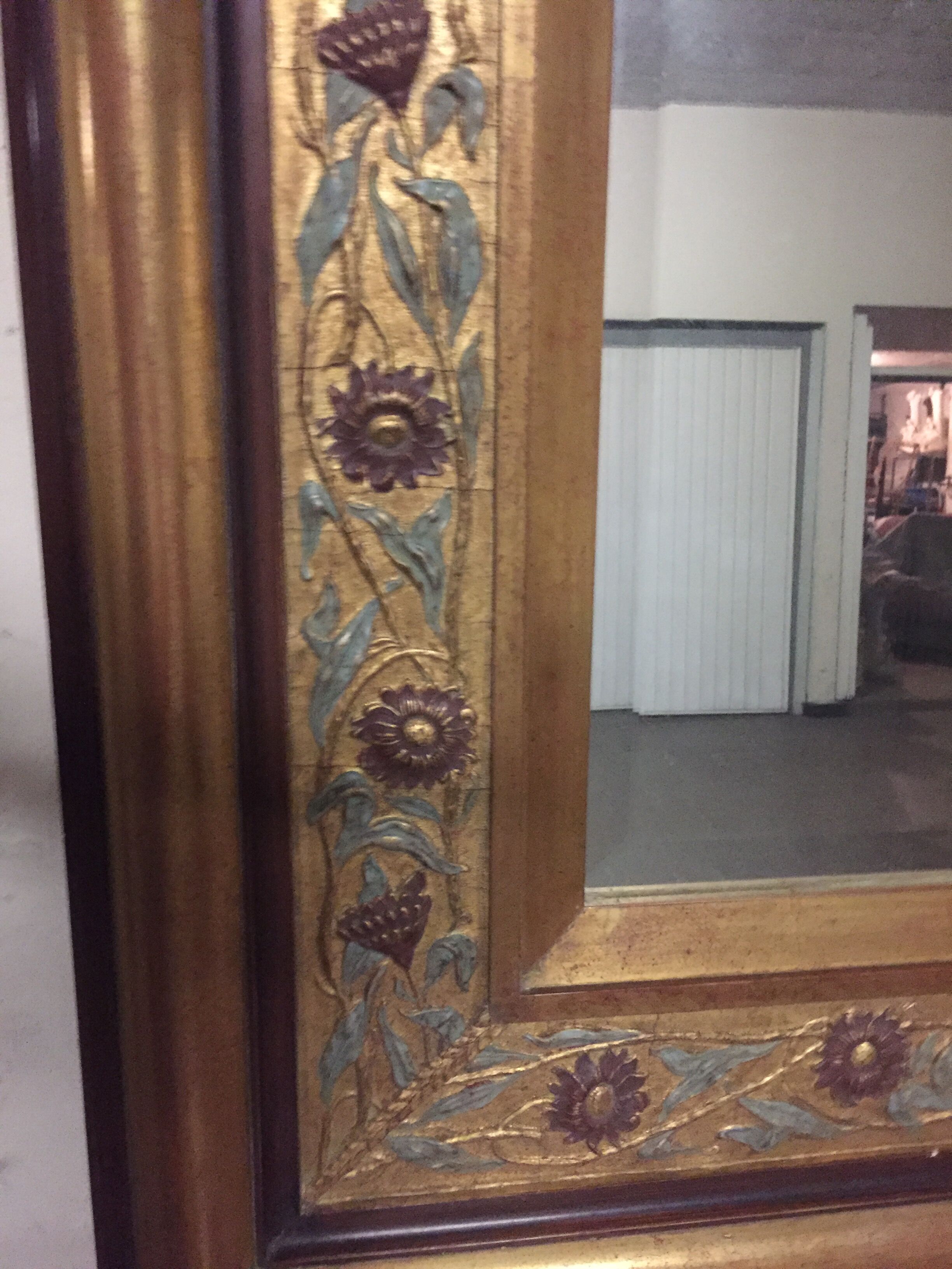 Golden polychrome mirror