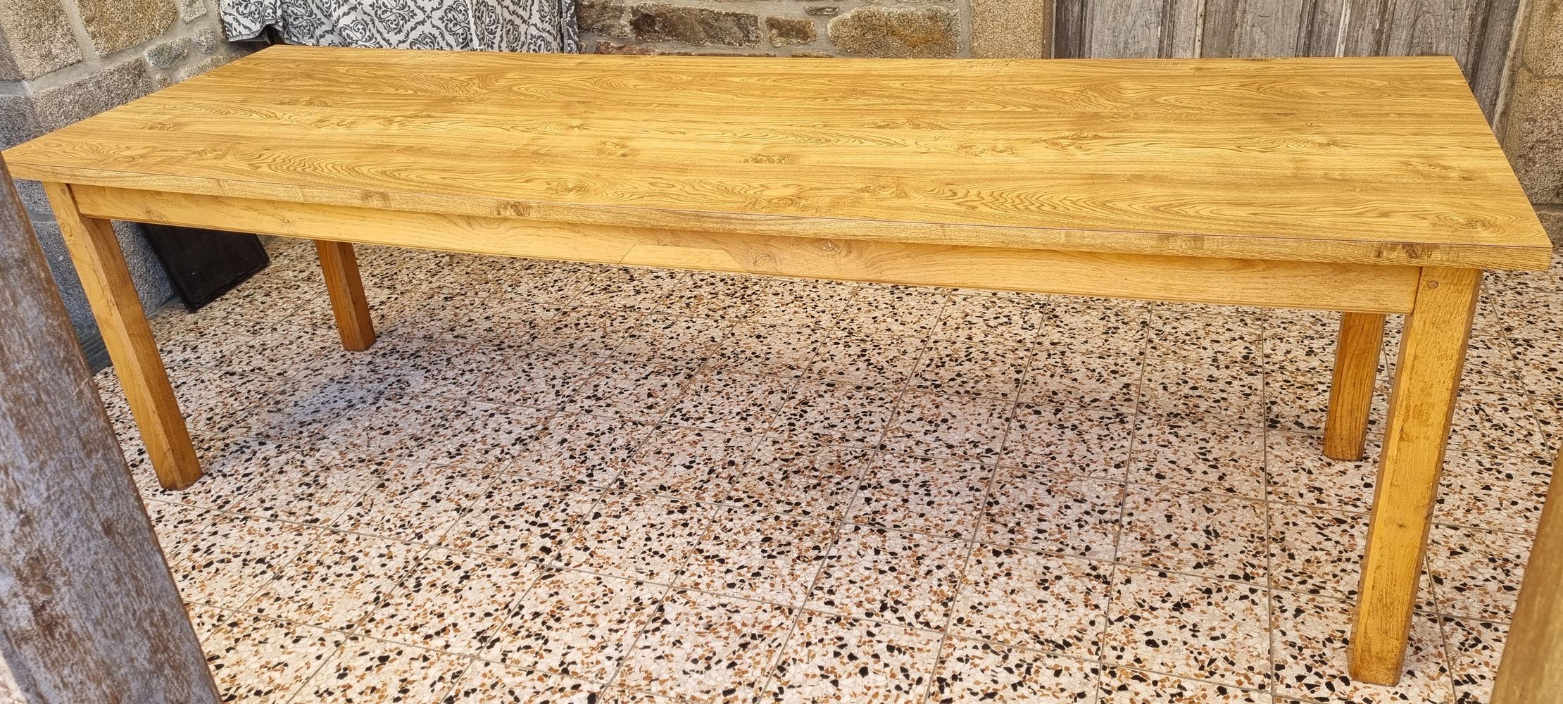 Table formica imitation wood, vintage, 70s