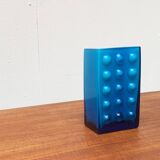 Mid-century German block glass bubble vase by Karl Friedrich Glass.