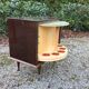 Vintage bar with swivel door in varnished mahogany