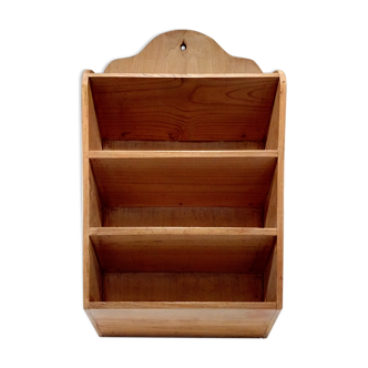 Letter holders made of raw wood