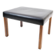 Tabouret en cuir noir et pieds en palissandre, design danois des années 1960