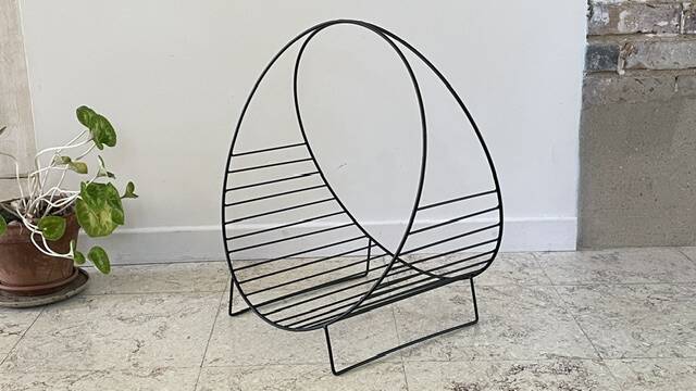 Magazine rack vintage log holder