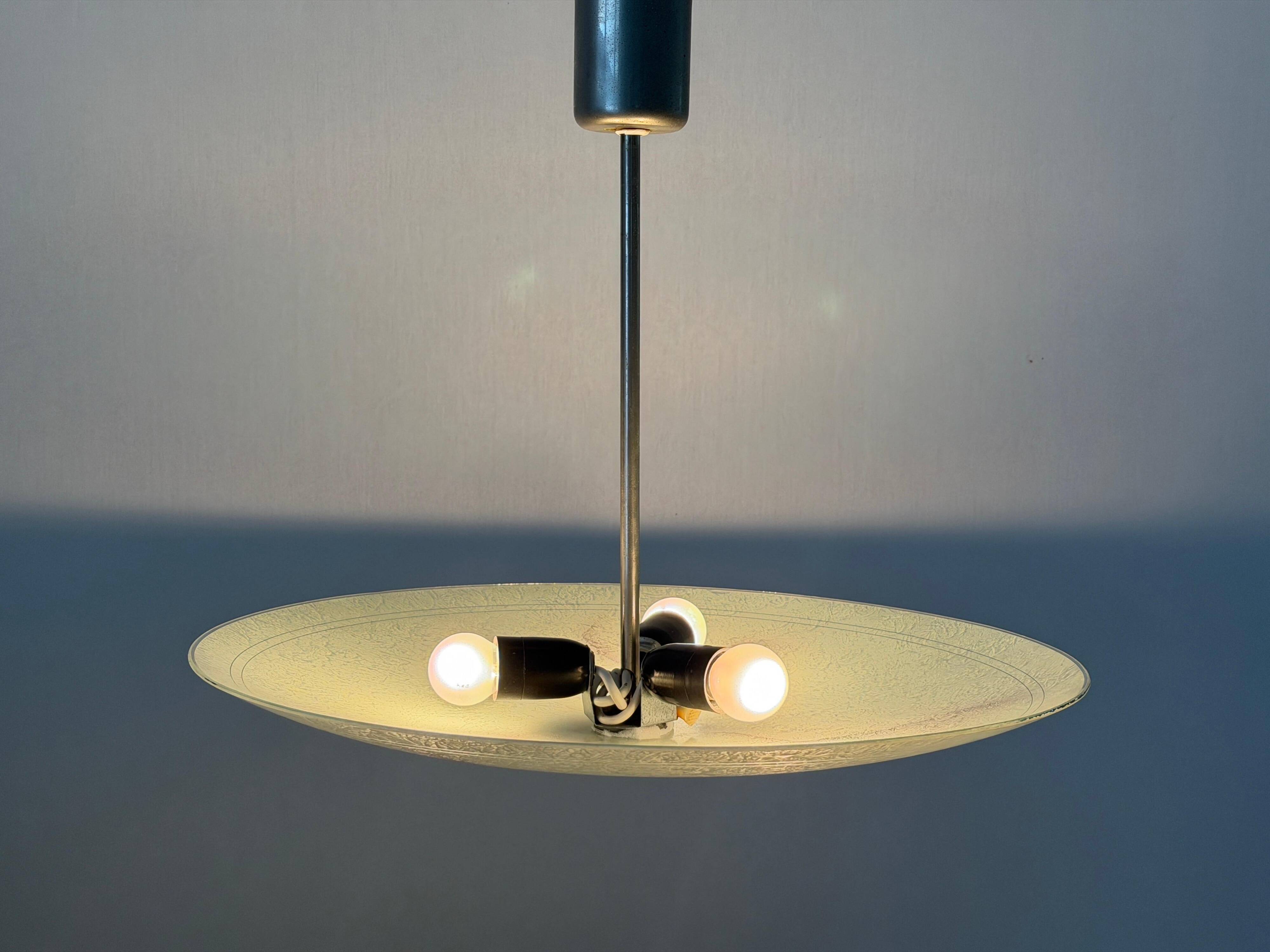 Art Deco ceiling light in green glass, 1940s, Germany