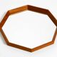 Very nice 1960s octagonal teak wall mirror | 45cm