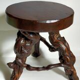 Tripod stool Art-popular vines, solid wood top
