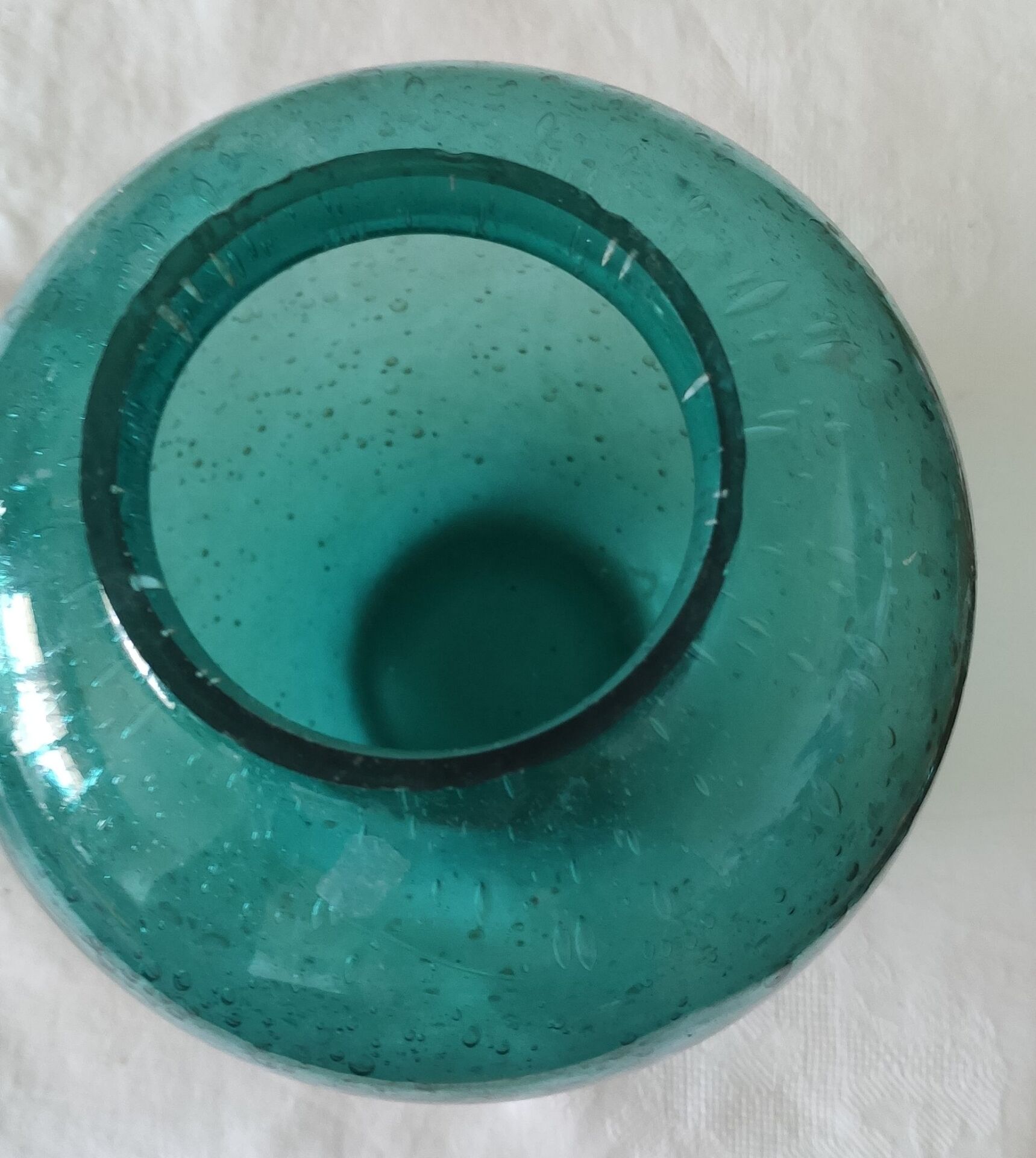 Blown glass round vase, vintage