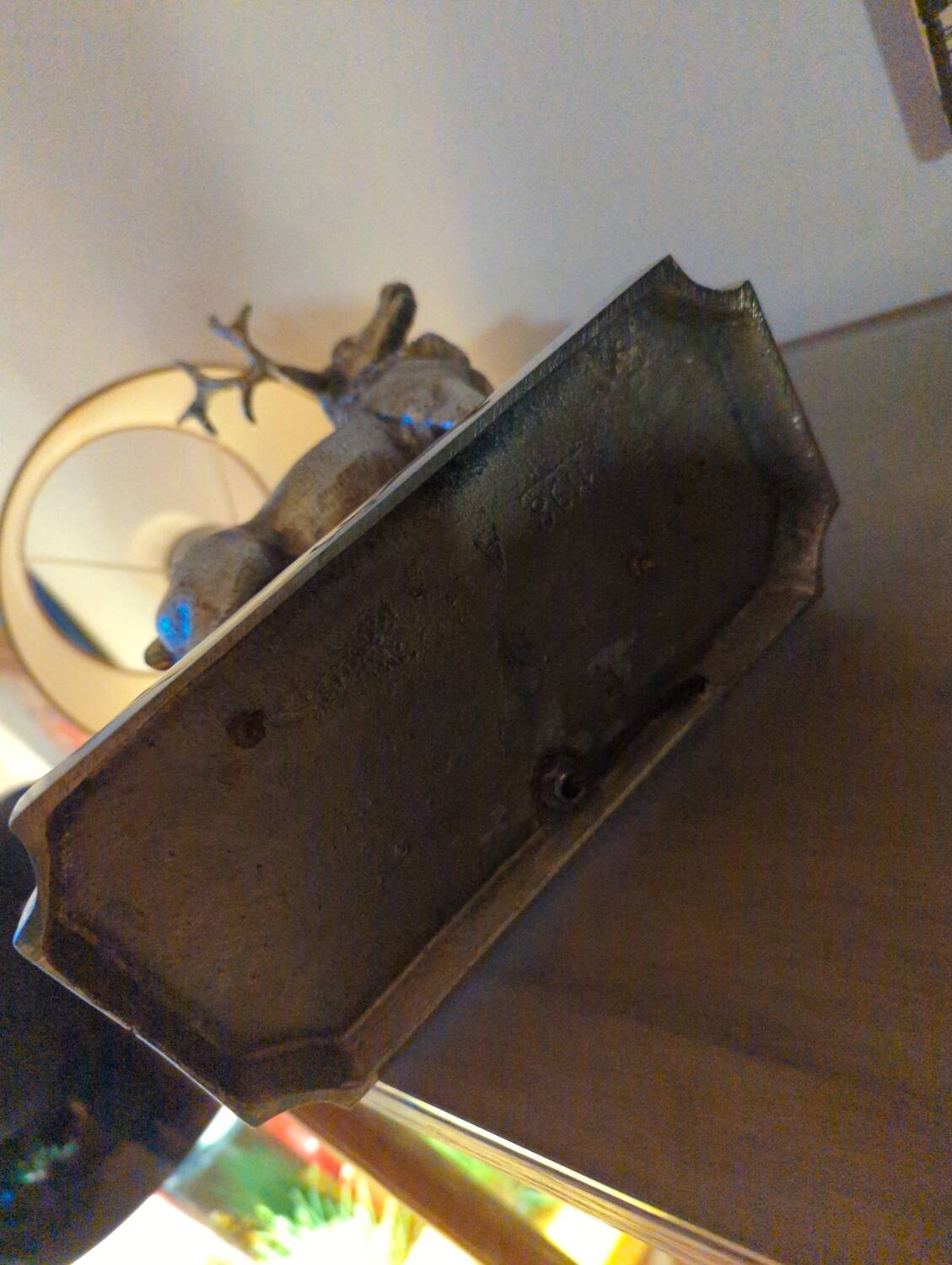 Vintage silvered bronze deer lamp