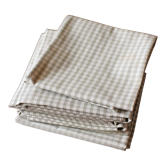 Lot 6 napkins cotton gingham beige linen creation