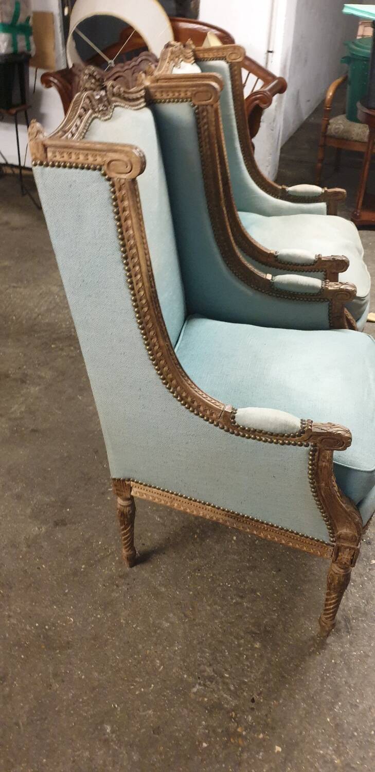 2 Louis XVI shepherdess armchairs