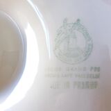 Set of 6 plates with 1 vintage oyster tray Moulin des Loups Orchies in porcelain 201055