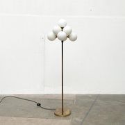 German brass floor lamp in Space Age style from the mid-century by Kaiser Leuchten, 1960s.