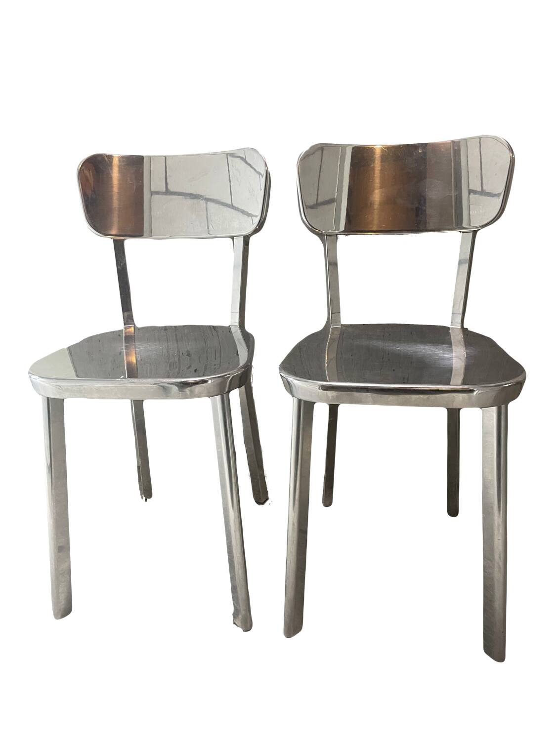 Lot de 2 chaises de salle à manger Magis Deja-Vu en aluminium poli