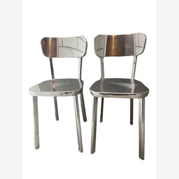 Lot de 2 chaises de salle à manger Magis Deja-Vu aluminium poli