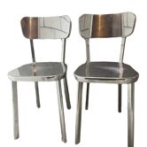 Lot de 2 chaises de salle à manger Magis Deja-Vu en aluminium poli