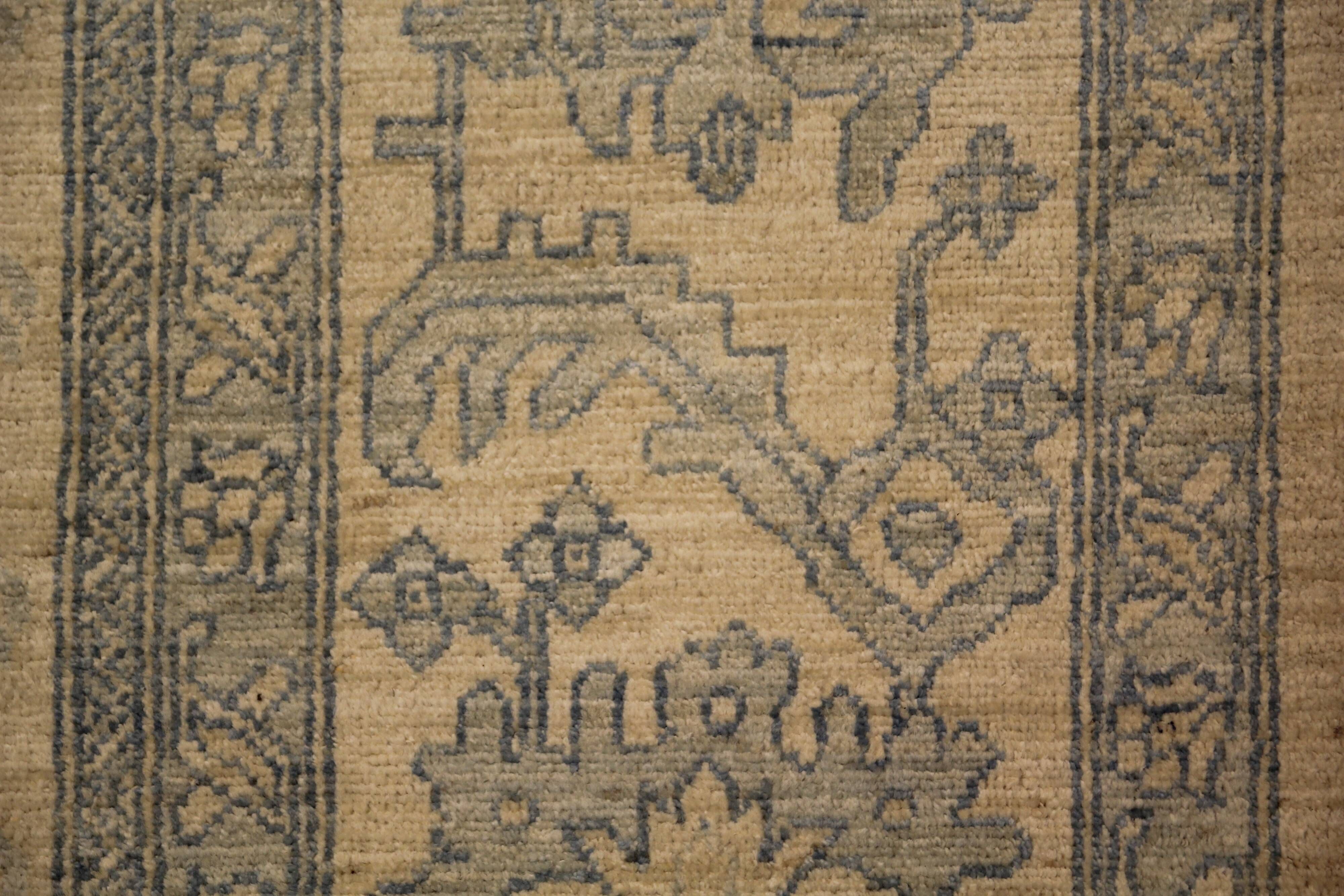 Handknotted Light Blue Rug Cream Oversize Floral Zeigler Carpet Home Interi