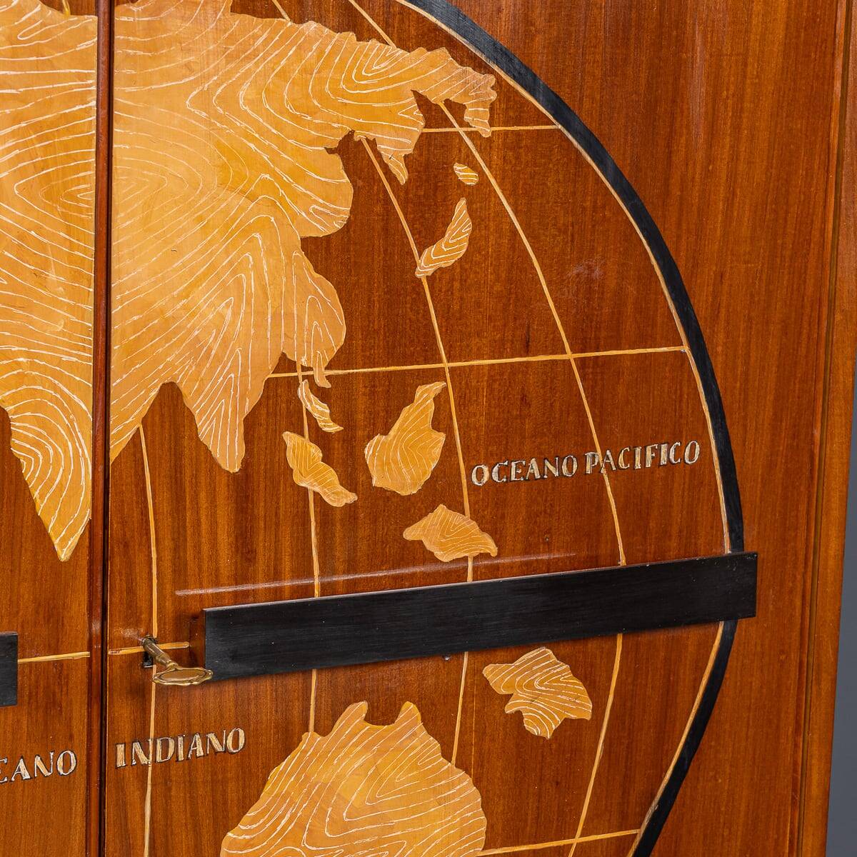 20thc italian stylised "map of the world" cabinet c.1950