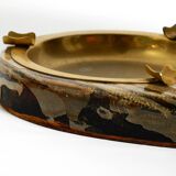 Mid Century italian table lamp with ashtray like a lantern by Aldo Tura