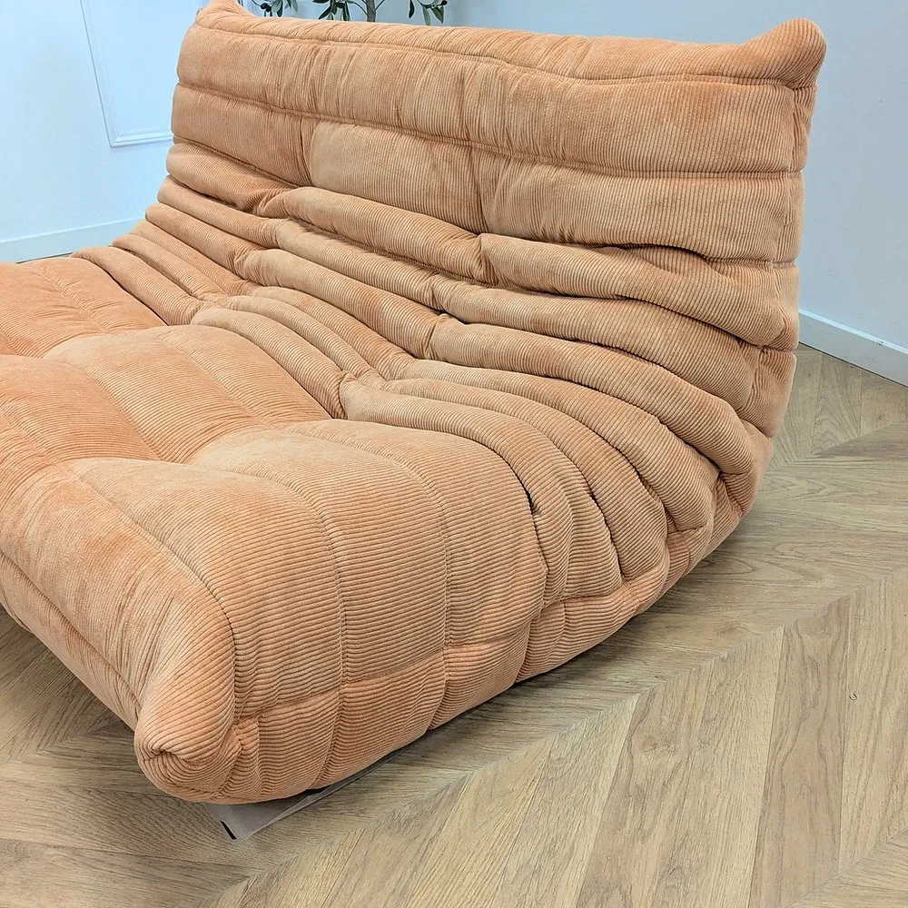 Togo apricot 2-seater and 3-seater sofa set Ligne Roset
