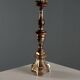 Lampe ancienne en bois sculpté doré et tissu, XXe siècle