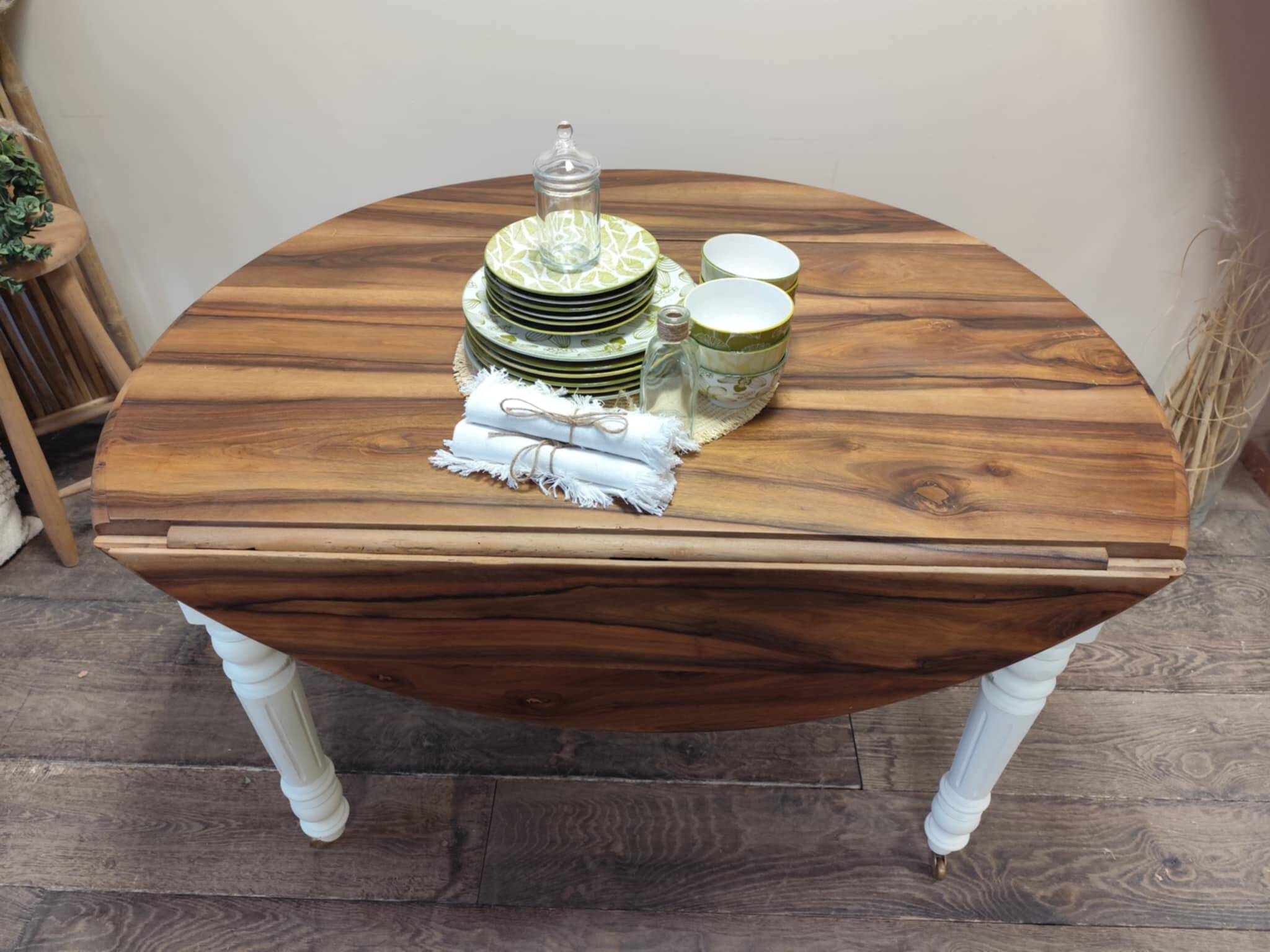 Console/table convertible in walnut