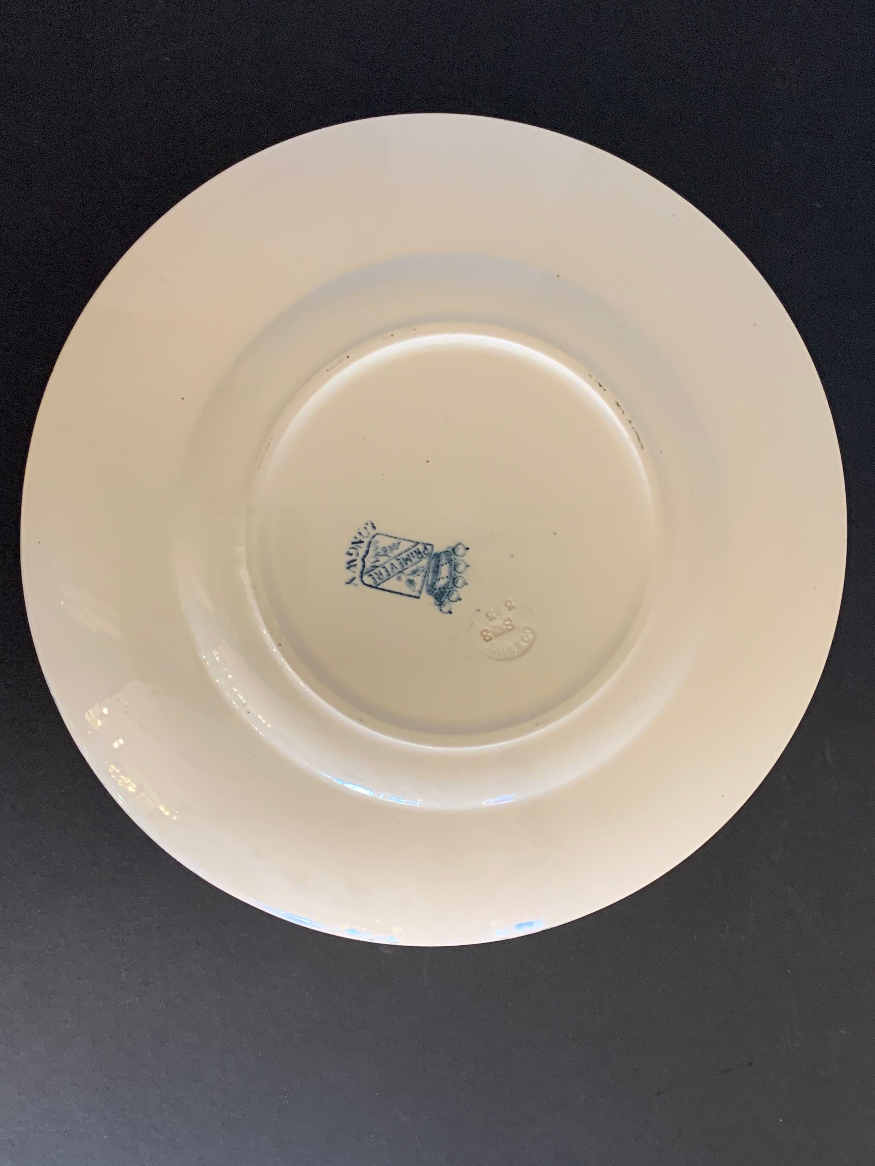 8 old blue blue longwy flat plates 1900 priming model