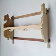 Antique wall shelf in raw wood - patinated green
