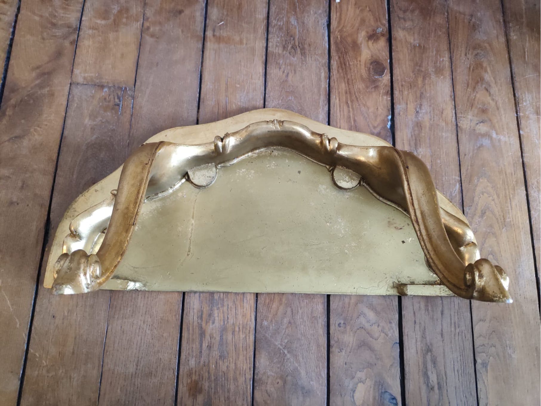 Louis XV style gilded wall shelf console