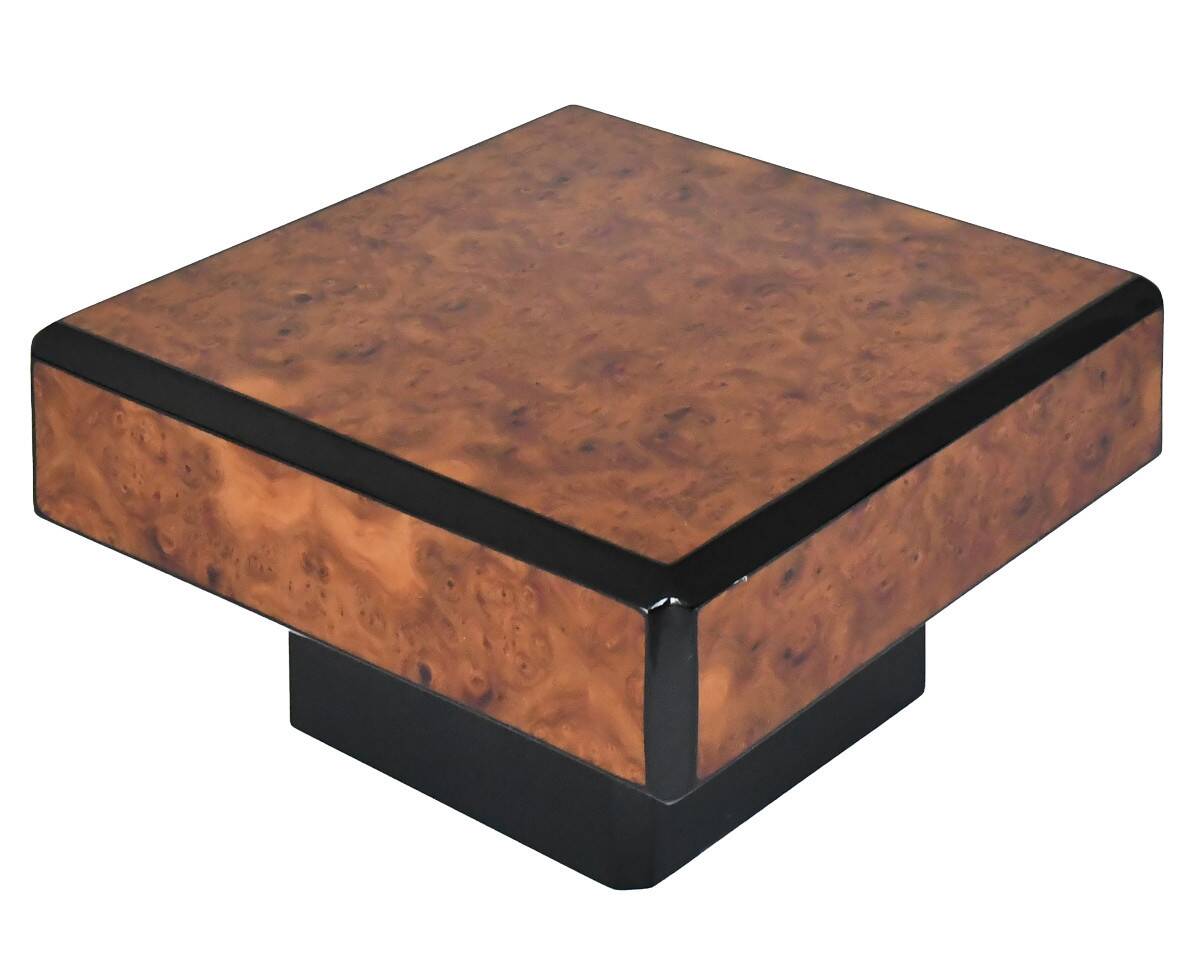 Vintage coffee table in elm burl