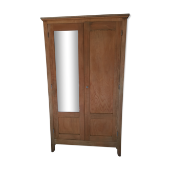Parisian wardrobe 2 door boarding dormitory wardrobe lingère raw wood