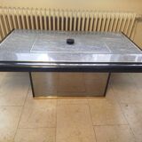 Transformable coffee table in marble and brass – fedam – italian design