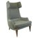 Monumental grey wingback armchair from mid-century Austria by Oswald Haerdtl.