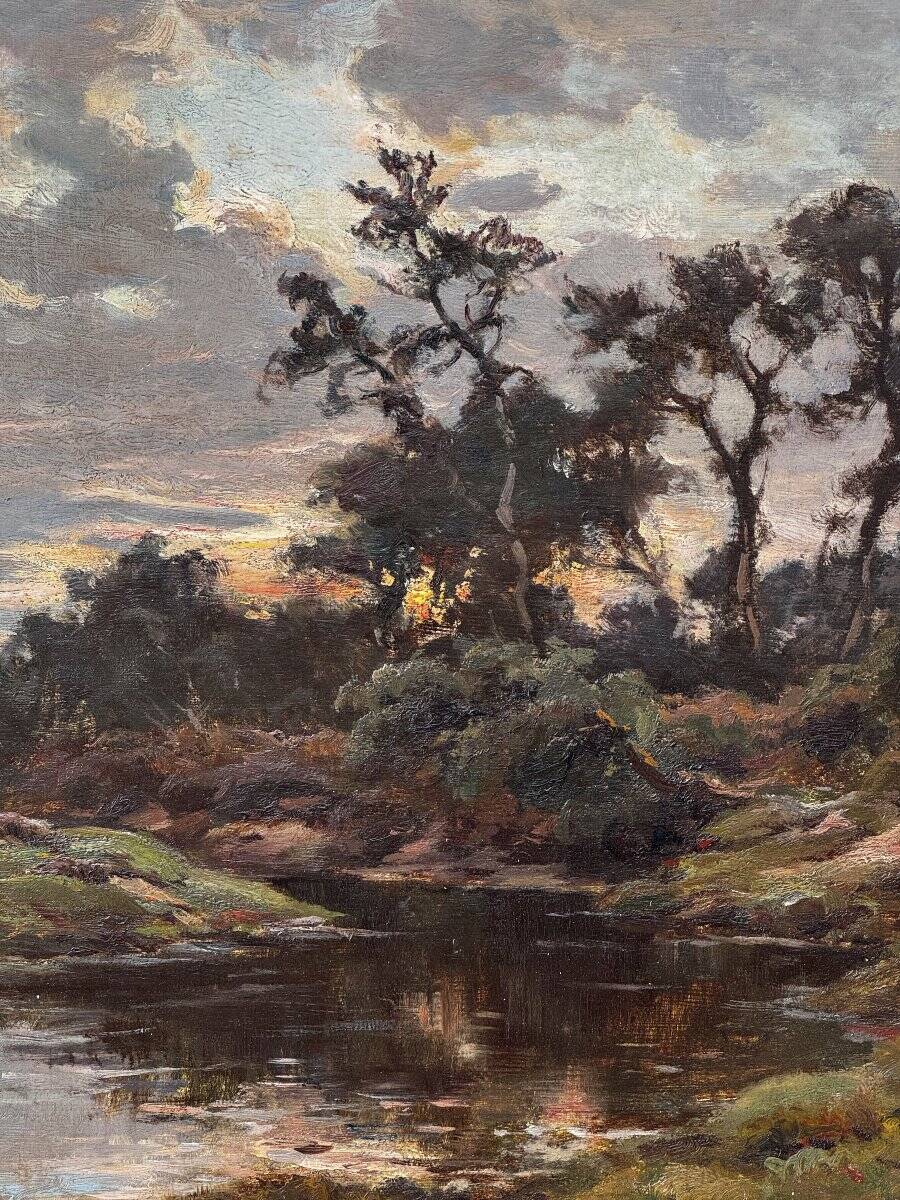 Louis Marius Gueit 1877-1956 The Dawn in the Landes signed Hsp 42 x 53cm