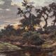 Louis Marius Gueit 1877-1956 The Dawn in the Landes signed Hsp 42 x 53cm