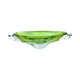 Green glass bowl, designed by J. Broz, Skrdlovice, Czechoslovakia, 1960s.