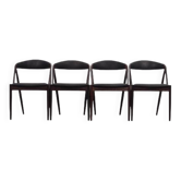 Ensemble de quatre chaises en palissandre, design danois, années 1970, designer Kai Kristiansen.