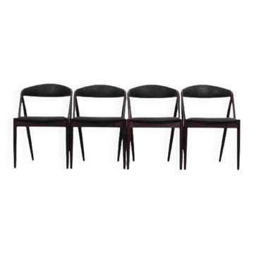 Ensemble de quatre chaises en palissandre, design danois, années 1970, designer Kai Kristiansen.