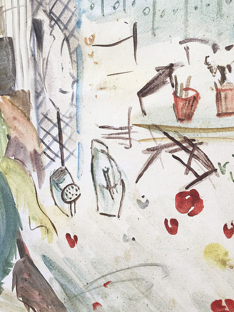 Landscape gouache canvas 1m