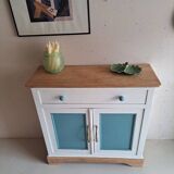 Small old sideboard painted blue and white