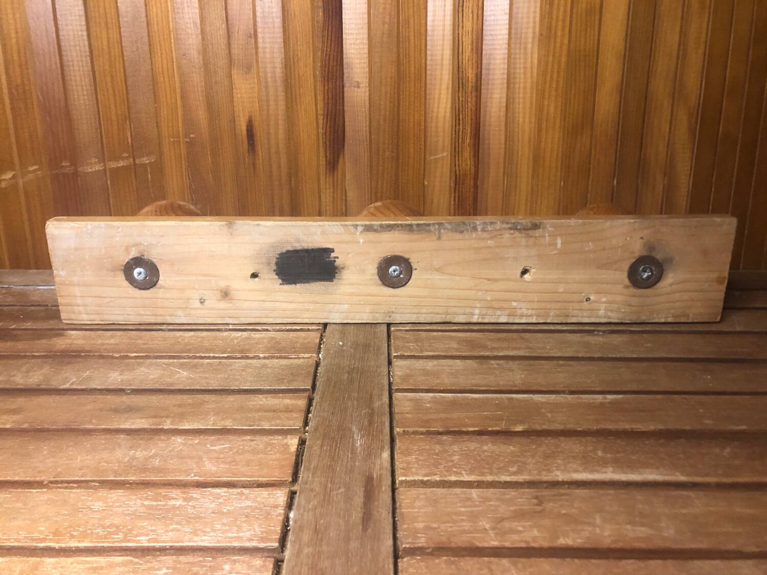 Old Wall Coat Rack x3 Vintage Wood #A416