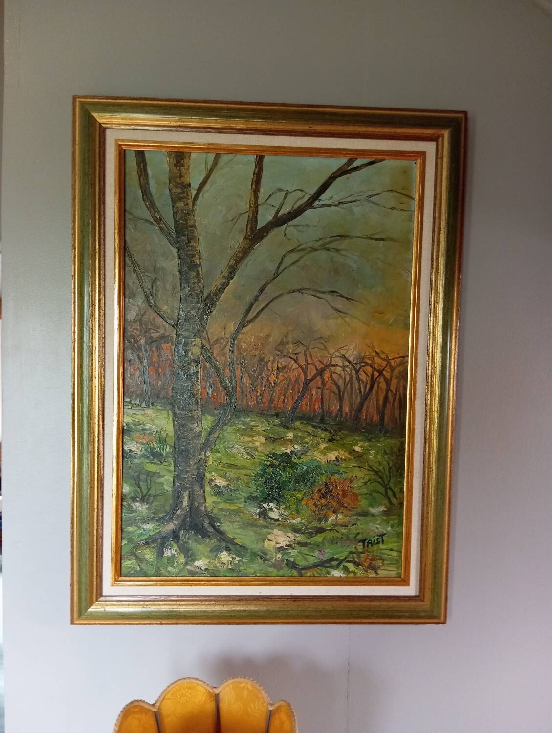 Oil on canvas landscape, 49 x 67 cm signature to be identified
