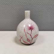 A vase in crackled porcelain with pink decoration. Germany 1930s