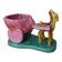 Pot, vase, small doe fawn planter pulling a vintage ceramic cart