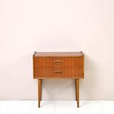 Teak nightstand with two drawers